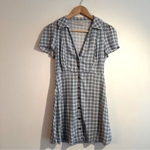 Urban Outfitters Sofia Plaid Mini Dress in Blue